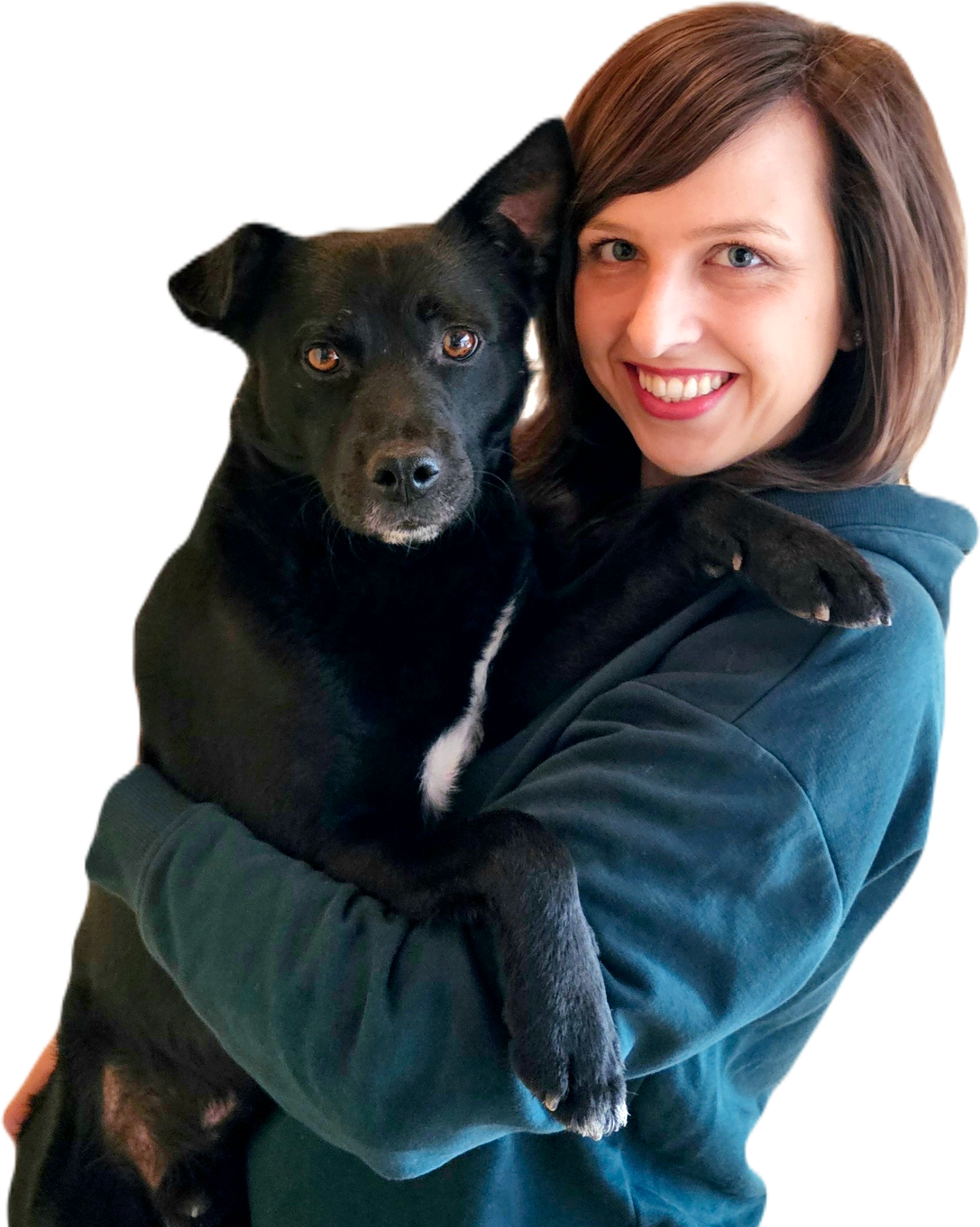 Zdjęcie profilowe instruktorki z psem prowadzącej zajęcia nosework w Krakowie